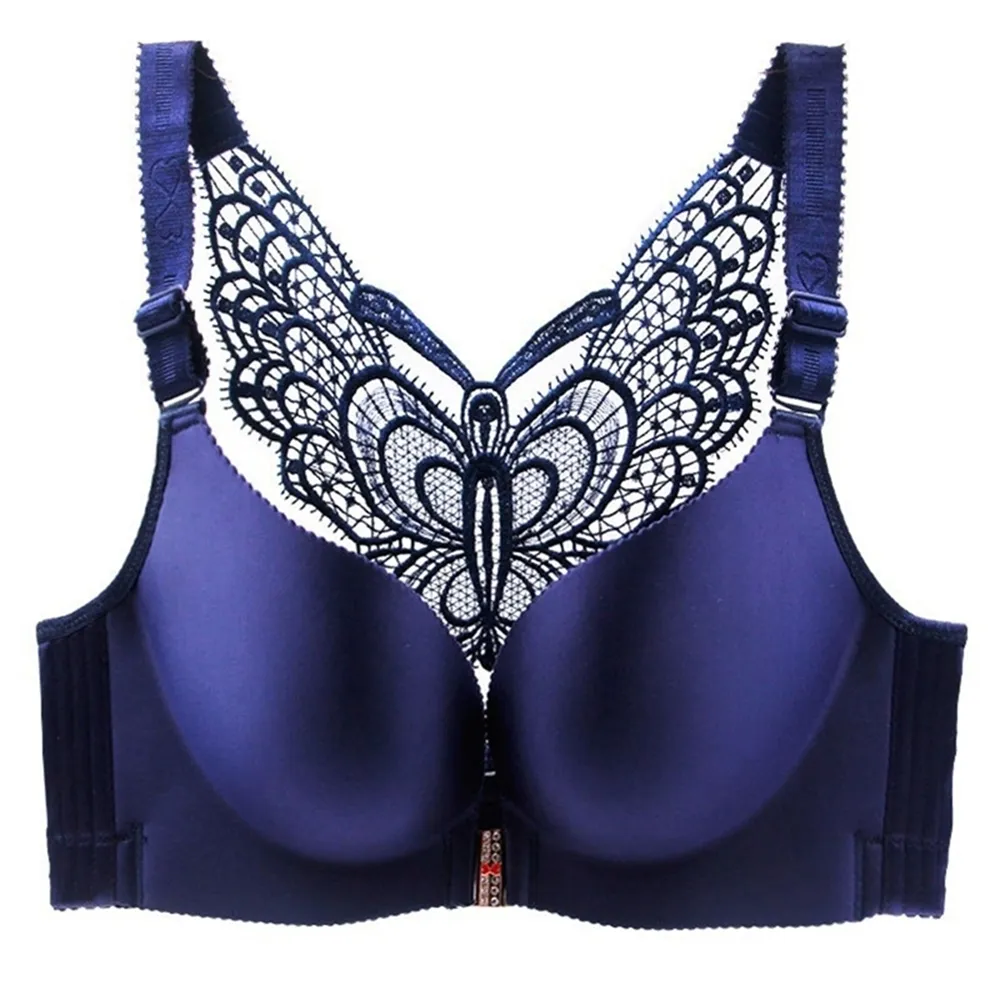 Sexy Seamless Front Closure Bra Big Size Butterfly Adjustable Push Up Bra Plus Size Bra for Women Large Size C D Cup Brassiere LJ200822