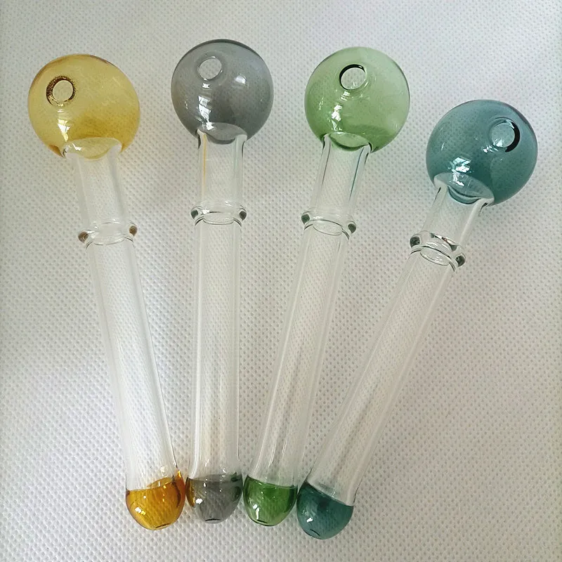 DHL 4.8 inch Pyrex Glass Oil Burner Pipe Bulb Round Burning Water Tube Smoking Hookah Hand Tobacco Herb Rigs