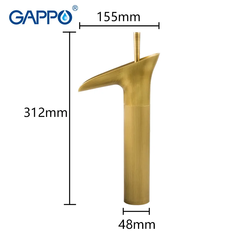 GAPPO Basin Faucets antique brass waterfall basin sink faucet mixers taps bathroom water deck mounted T200710282U