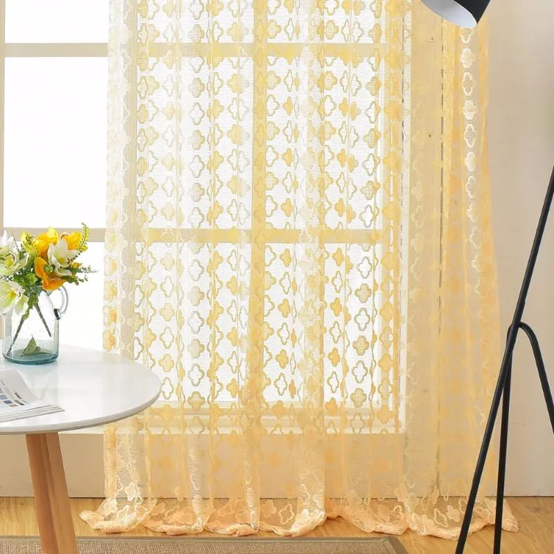 1 Pannello Tende Di Pizzo Giallo Chiaro Tende Arruffate Stile Retrò Tenda  Filtrante La Luce Per Camera Da Letto Soggiorno Cucina Porta Vintage Voile