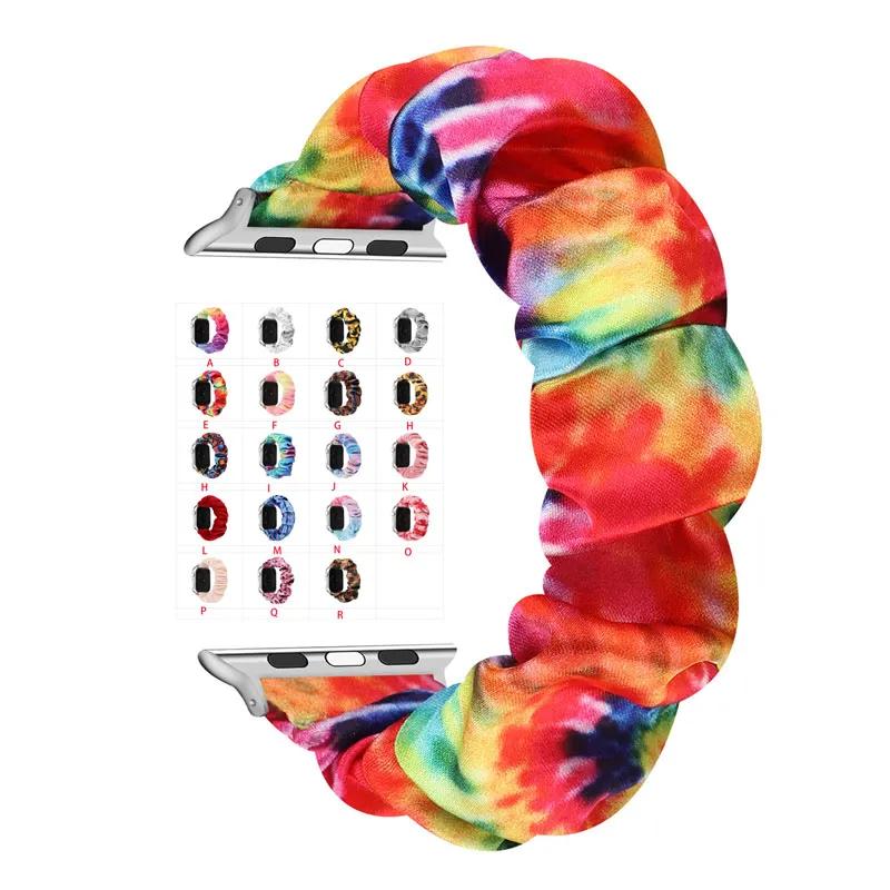 Elastisk rem för Apple Watch Band Serie 6 SE 5 4 3 Scrunchie Elastic Loop WatchBand Iwatch 40mm 44mm 42mm 38mm Band Tillbehör Present