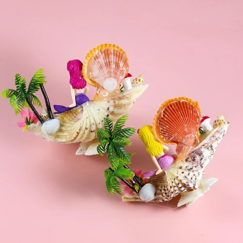 Natural Sea Shells Cartoon Mermaid Ashtray Soap Holder Nautical Decor ...