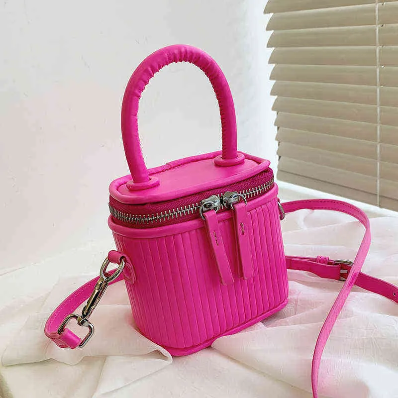 Sacos de compras SWDF Mini Caixa de Luxo PU Bolsa Crossbody com cabo curto para mulheres 2022 Bolsa de ombro do telefone bonito e bolsas rosa verde 220304