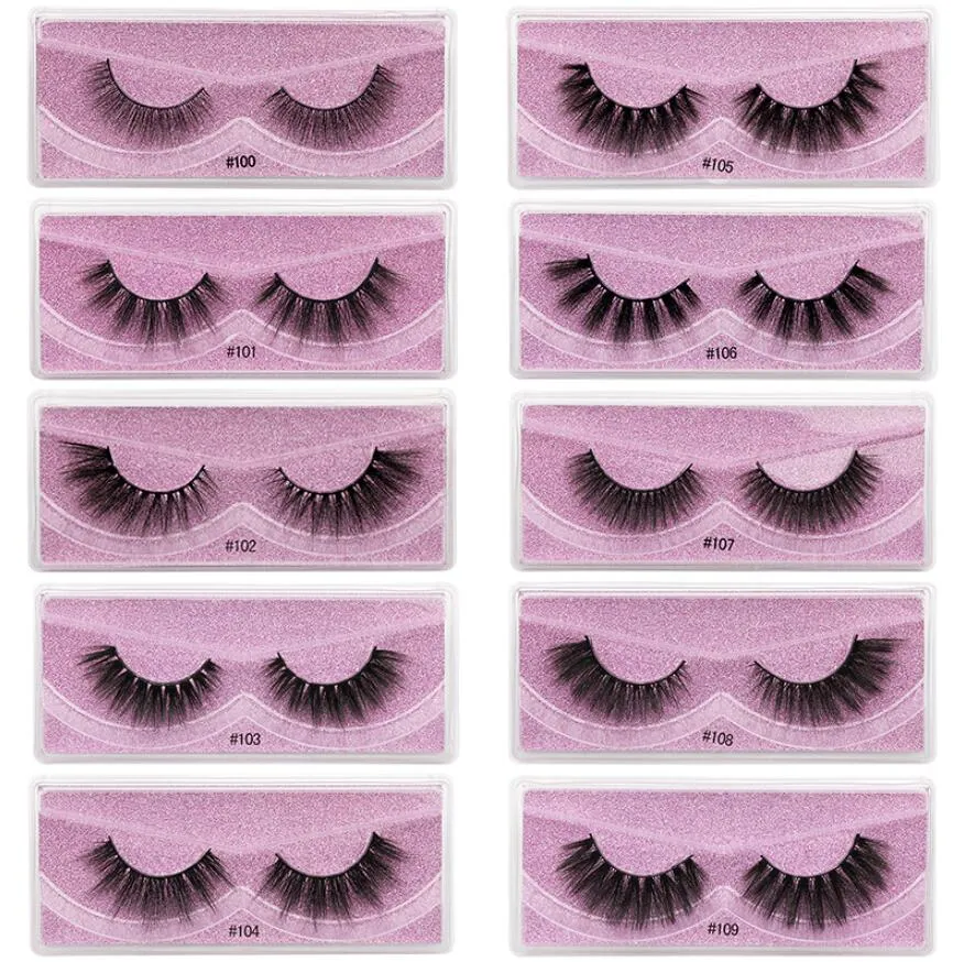 100% Mink Eyelashes Atacado Natural Cílios Falsos 3D Mink Lashes Macio Maquiagem Maquiagem Composição Falso Olho Lashes 3D Series