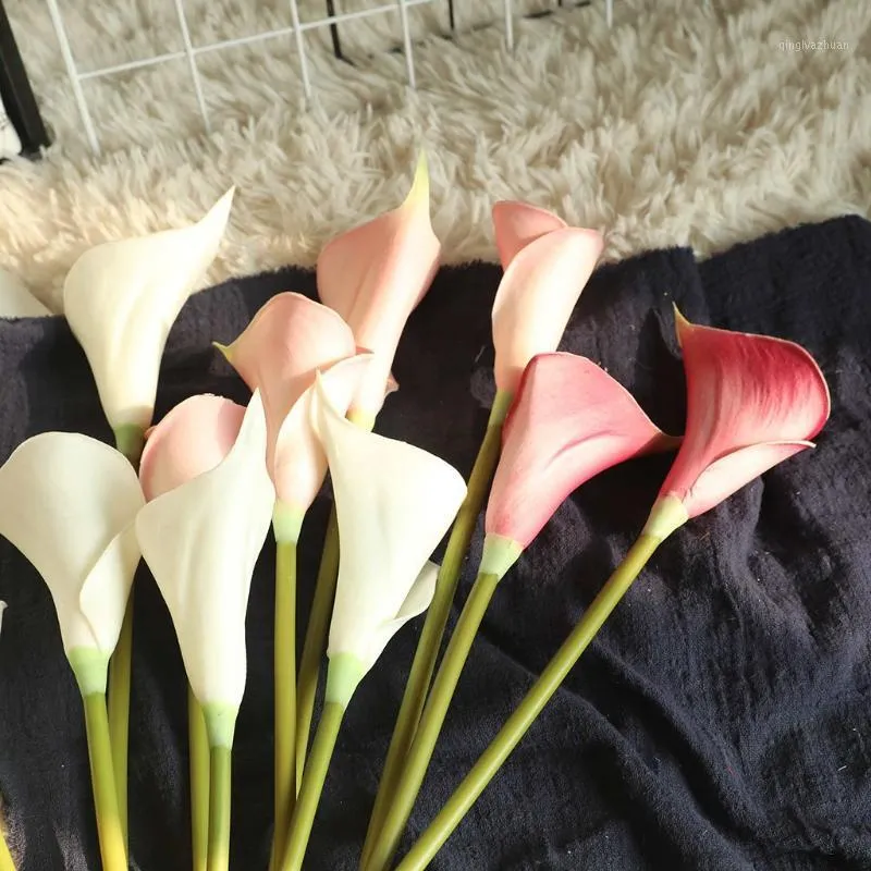 Konstgjorda falska blommor blad Calla blommig bröllop bukett fest heminredning silke hortensior billig blomma dekoration för hem 20191