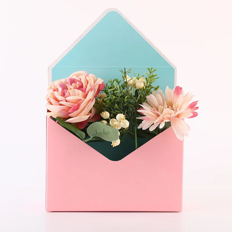 Creative Envelop Geschenkdoos Opvouwbare zeep bloem verpakking Case Candy Containers Carton voor Kerst Bruiloft Feestartikelen 2 2XM E1
