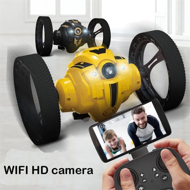 RC Bounce Araba HD Kamera Wifi FPV LED Far Ses Yüksek Hızlı Video Uzaktan Kumanda Atlama Prank Dublör Oyuncak Akıllı Racer Kid CE 201211