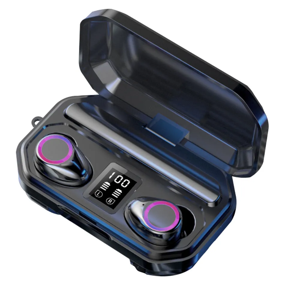 M12 Bluetooth наушники беспроводные наушники стерео-гарнитуры фонарика светодиодный дисплей Bluetooth 5.0 гарнитура с розничной коробкой