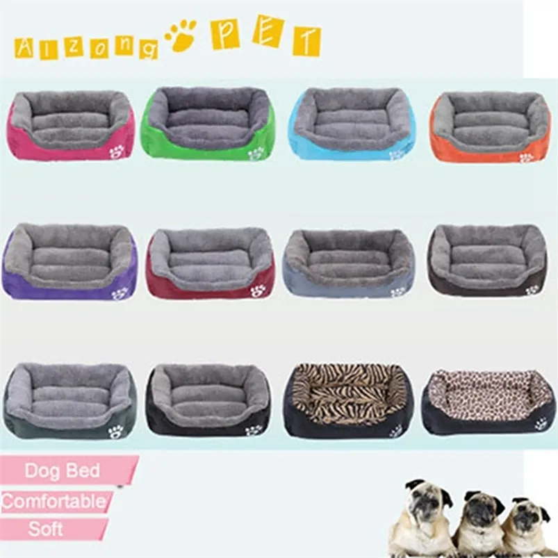 Square Soft Large Mat Dog Baskets Autumn Winter Nest Waterproof Bottom Cats Cushion Warm Pet Supplies Bed Linen 201223