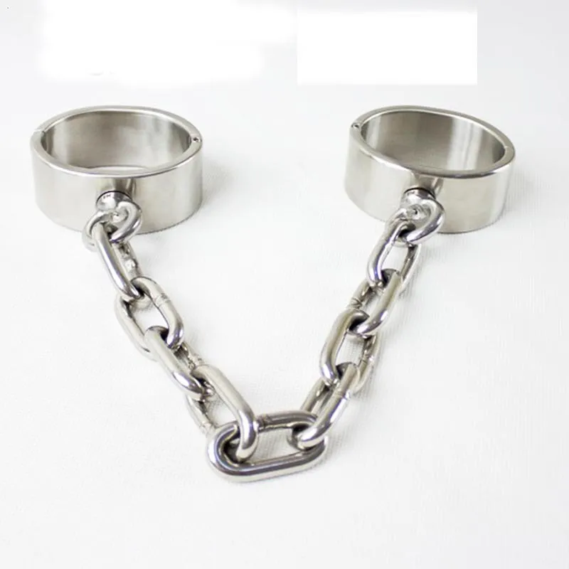 Stainless Steel Leg Irons Female Ankle Cuffs Metal Bondage  