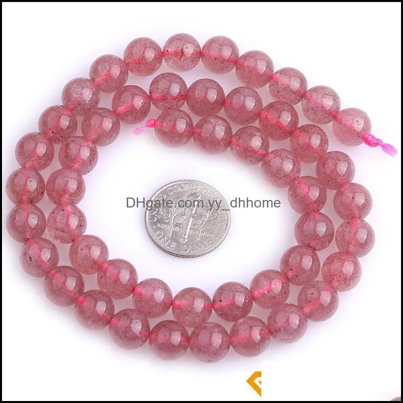 Other Natural Grade Red Strawberry Rock Quartzs Round Loose Spacer Accessorries Beads For Jewelry Making Strand 15 Inch 4 6 8mm