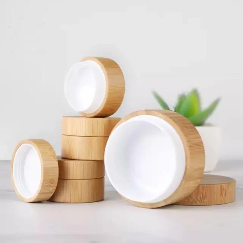 Bamboo Cream Jar PP Plastic Container 3G 5G 10G Empty Wooden Refillable Cosmetic Packaging