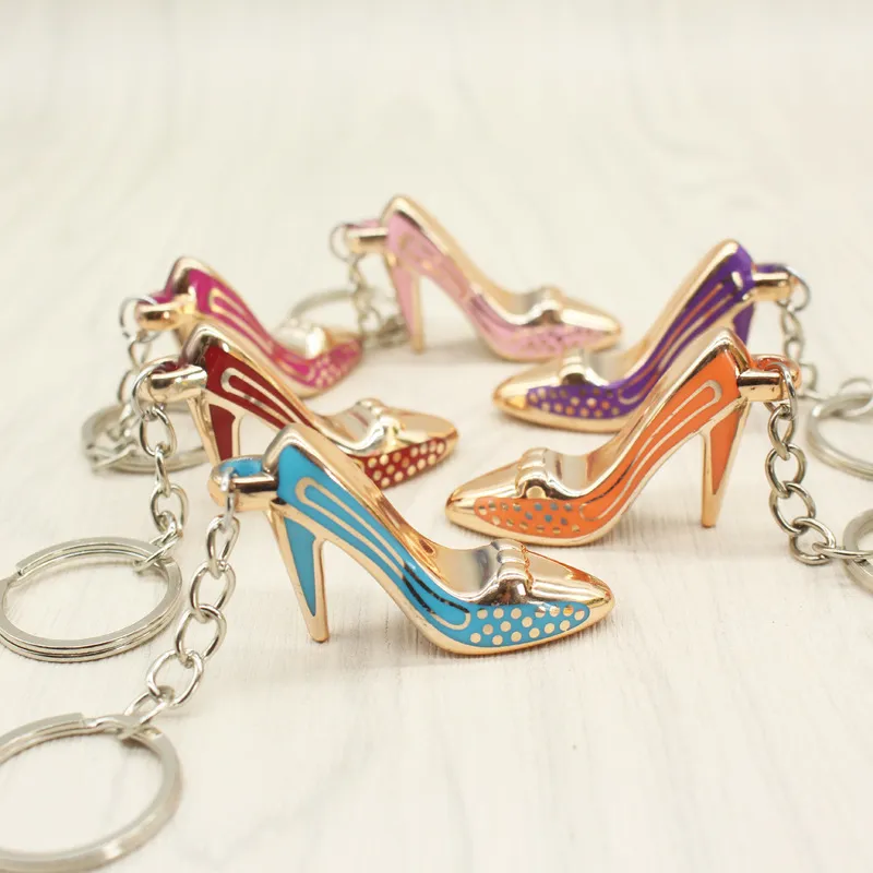High heels Keychain Purse Pendant Bags Cars Party Shoe Ring Holder Chains Key Rings For Women Gifts Lady acrylic Shoes Heeled Keys Chain WY1259