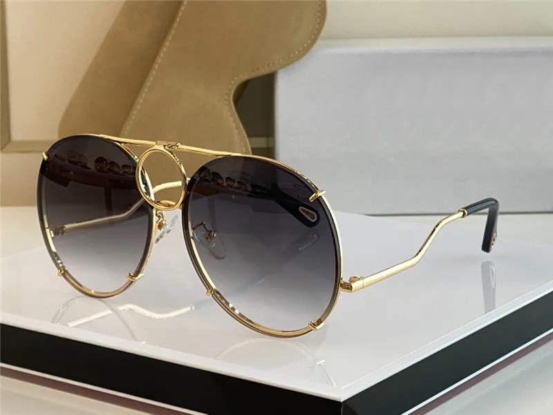 New fashion designer women's sunglasses 145 pilot metal frame interchangeable lenses avant-garde popular style uv 400 protective glasse