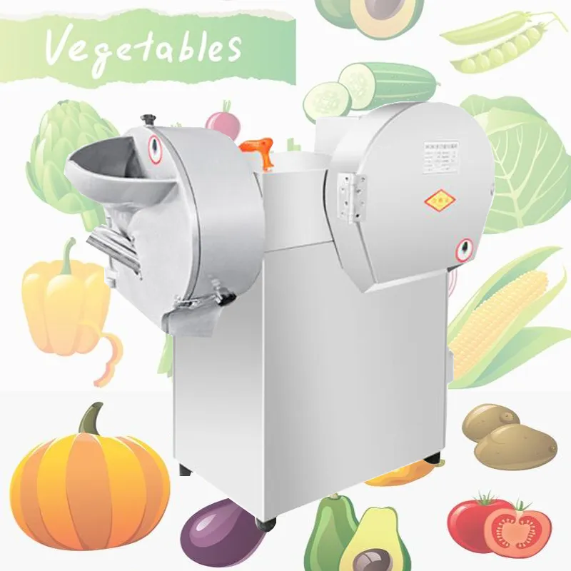 Hochwertige Schneidemaschine für Gurken, Karotten, Kohl, Edelstahl, multifunktionale Doppelkopf-Gemüseschneidemaschine
