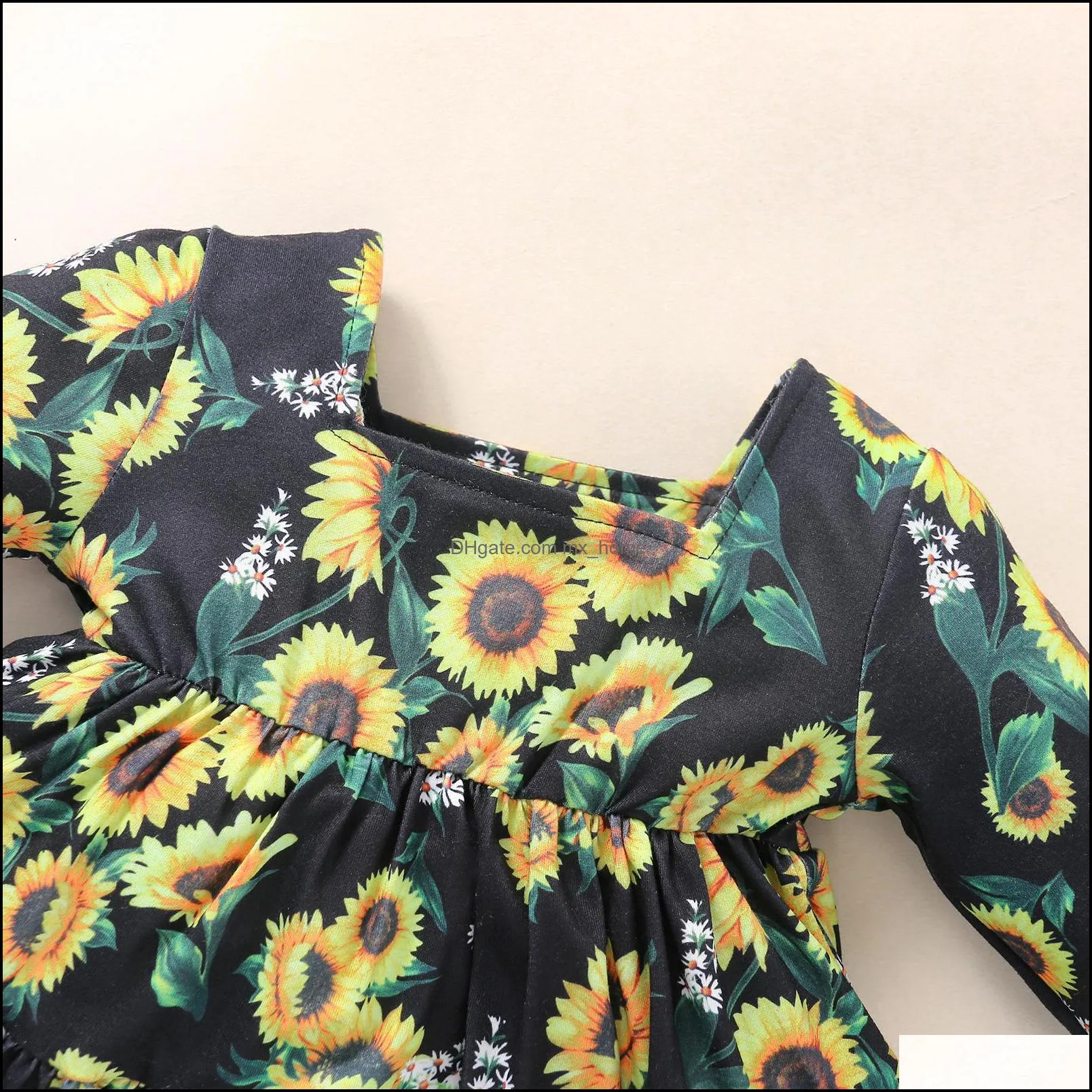 kids Clothing Sets girls Flower Floral outfits infant toddler sunflower print Tops+Flared pants+Headband 3pcs/sets Spring Autumn baby clothes