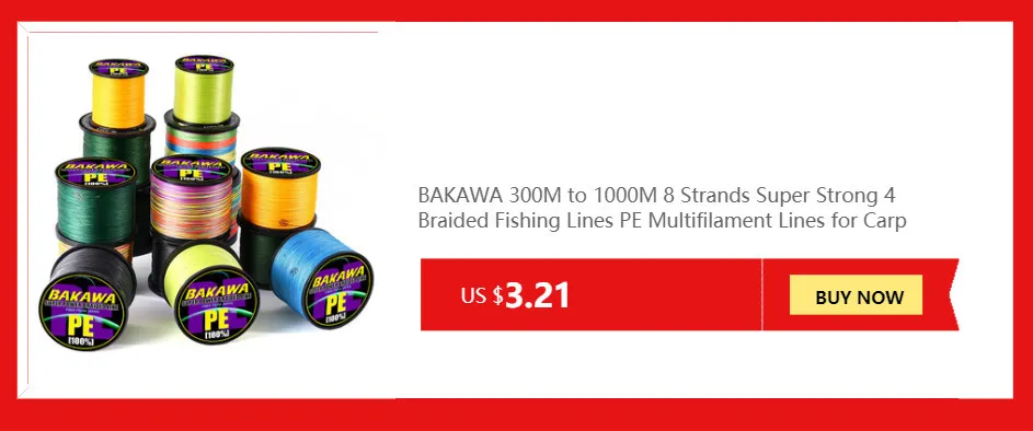 BAKAWA 4 Braided Fishing Line Length:300m/330yds Diameter:0.2mm-0.42mm