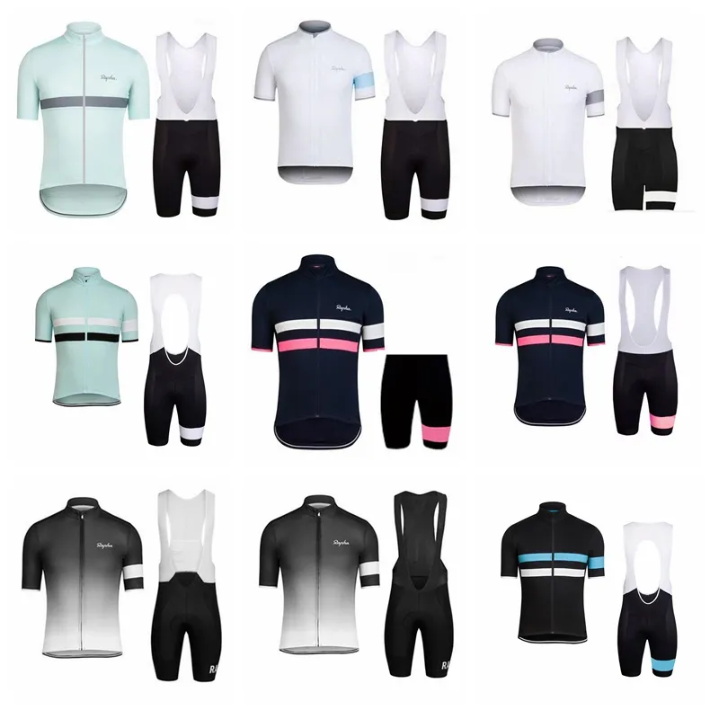 Rapha Quick Dry Fahrradbekleidung Herren Pro Team Kurzarm MTB Fahrrad Radtrikot Set Maillot Ciclismo Radsportbekleidung Sets Y21030617