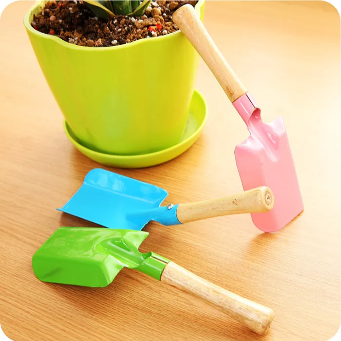 Mini tuinieren schop kleurrijke metalen kleine schop tuin spade hardware tools graven tuingereedschap kinderen spade tool CCA2720