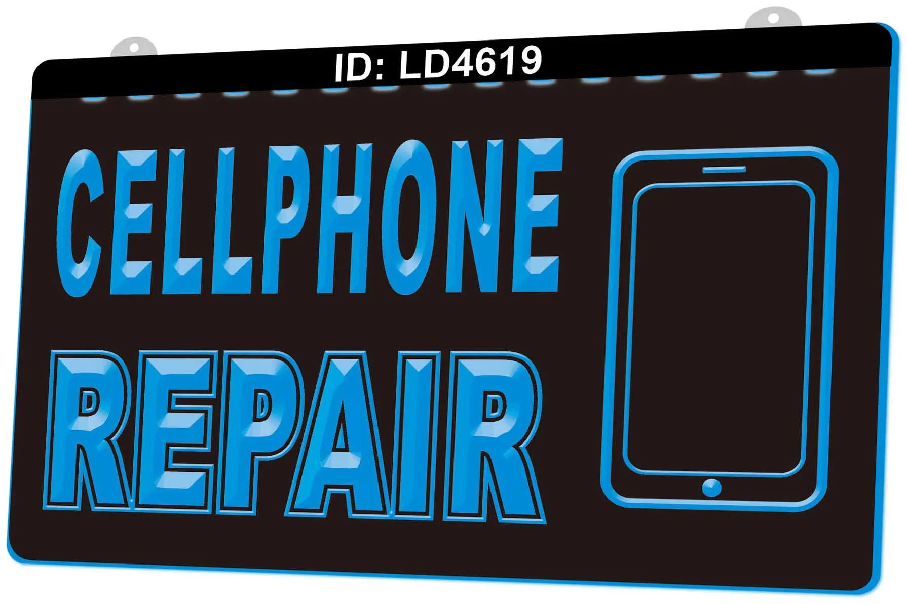 LD4619 Cellphone Repair 3D Engraving LED Light Sign Wholesale Retail