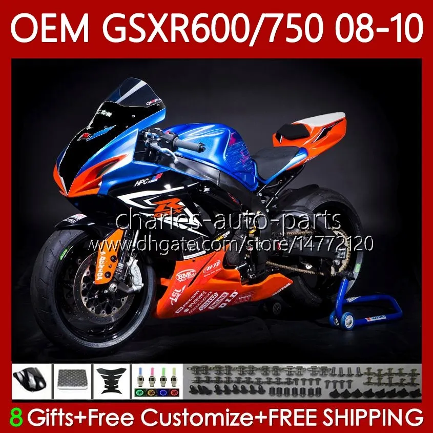 Injektion OEM för SUZUKI GSXR 600 750 CC GSXR-750 K8 GSXR-600 600CC 750cc 08-10 Body 88NO.61 GSX-R600 GSXR750 08 09 10 GSXR600 GSX-R750 2008 2009 2010 Fairing Inte Race !!