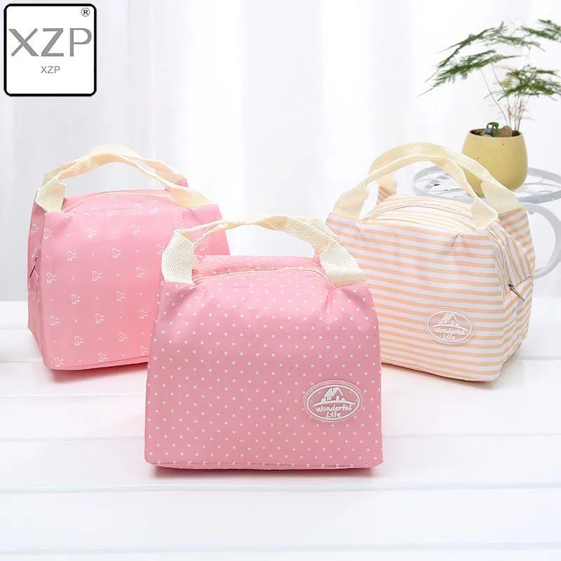 Сумка-органайзер XZP Термосумки для ланча Fresh Pink Cherry Tote Полиэстер Персиковая кожа Портативная бабочка Удобно1