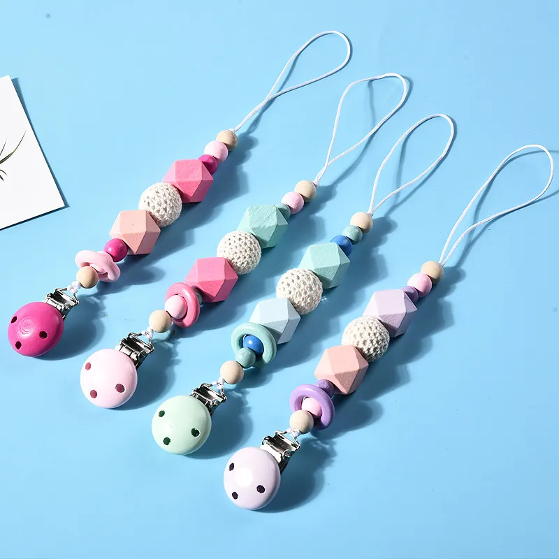 INS Nouveaux porte-sucettes pour bébés Clips de sucettes pour nouveau-nés Empêchent les chutes de dessins animés pour bébés Clips Gutta Percha pour l'alimentation de bébé 144 Z2