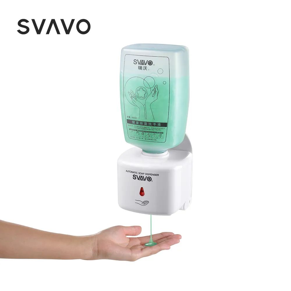Dispenser automatico di sapone touchless in plastica ABS Dispenser di sapone disinfettante a mani libere con sensore intelligente a infrarossi per bagno Y200407