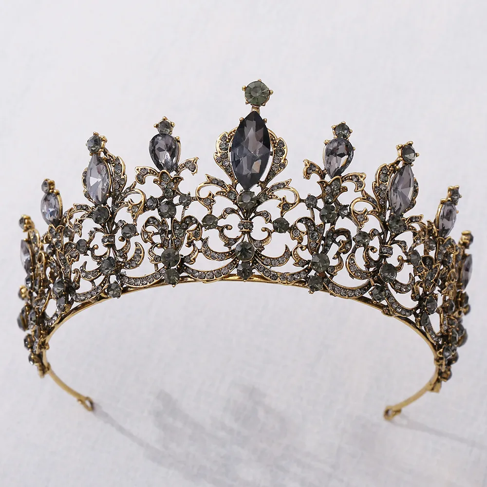 2021 Nieuwe Vintage Barokke Bruids Tiara Accessoires Prom Hoofddeksels Prachtige Sheer Kristallen Bruiloft Tiara En Kronen 1913