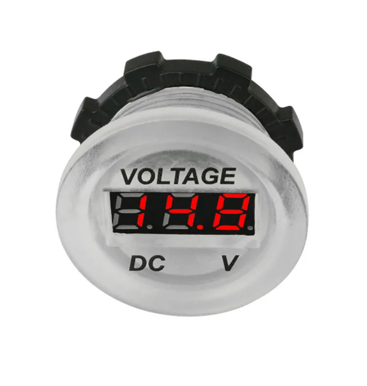 Transparent Round Panel Volt Meters Universal LED Voltage Display