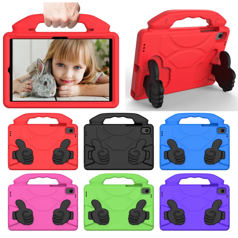 Lightweight Thumb Eva Espuma Kids Capas Amigáveis ​​com Handle Stand Sacos à prova de choque para ipad mini 5 6 Pro Air 4 10.9 11 10.2 10.5 9.7 Samsung Tab A7 Lite S7 A8 10.5 2021 T290 T500