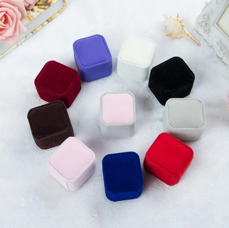 Velvet Jewelry Storage Box Earring Display Organizer Square Elegant Wedding Ring Case Necklace Container Gift Boxes SN5105