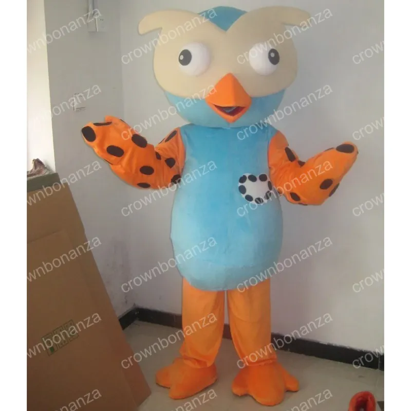Halloween blue owl Mascot Costume High quality Cartoon Anime theme character Adults Size Christmas Carnival Birthday Party Outdoor Outfit