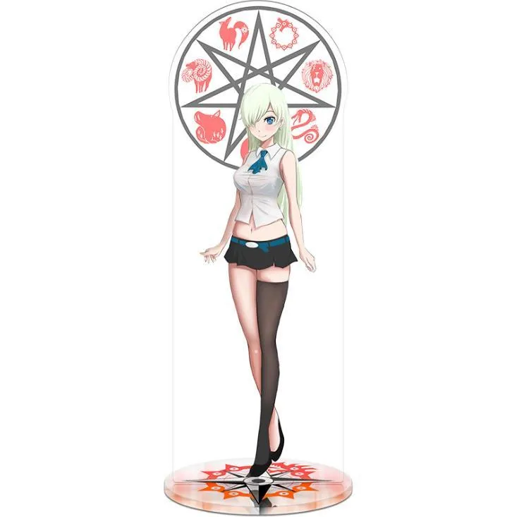 Anime figura os sete pecados mortais brinquedo em pé modelo suporte da  placa de desktop decoração ornamentos figura ação brinquedos presente  chaveiro