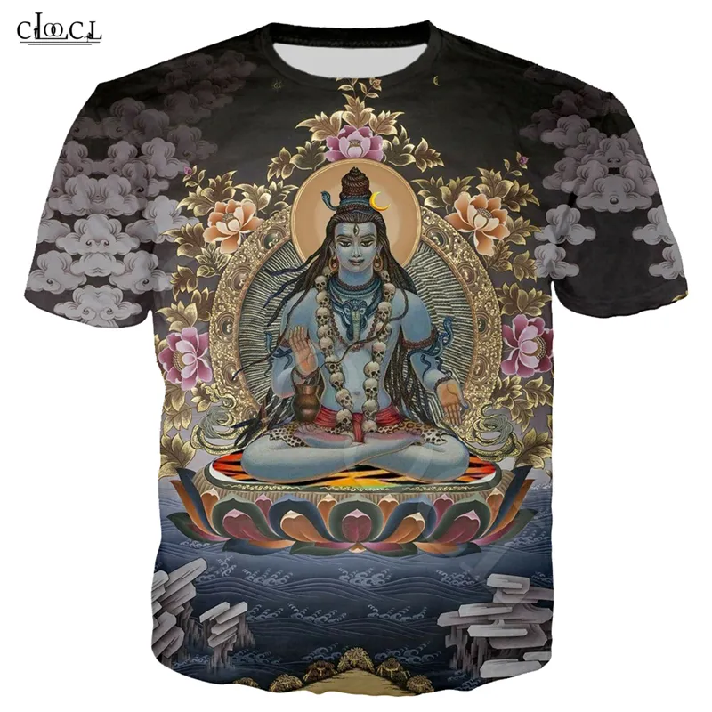 ヒンズー教神主志シャツの女性の男性3Dプリント卿Shiva Tシャツトップス半袖カジュアルストリートウェアプルオーバードロップショップ1117