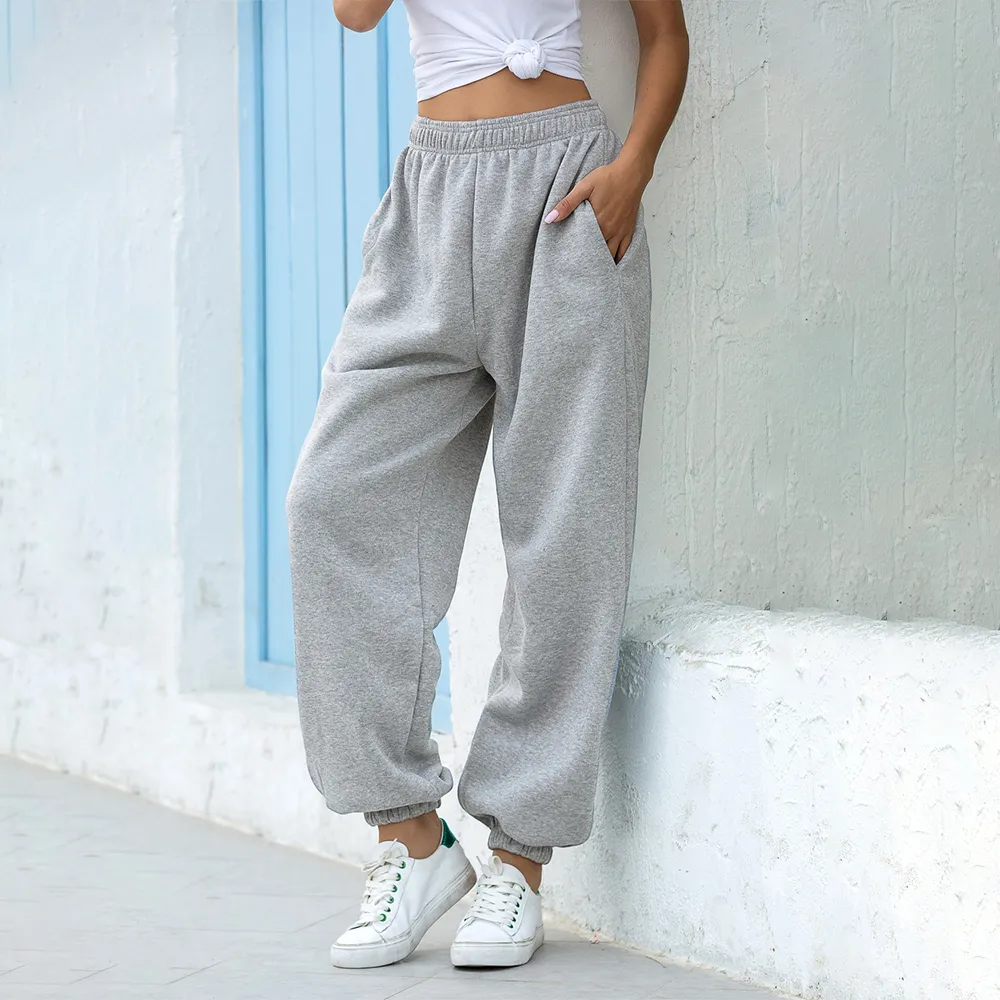 Women Baggy Sports Pants, Wide Leg Oversized Streetwear High Waisted  Trousers