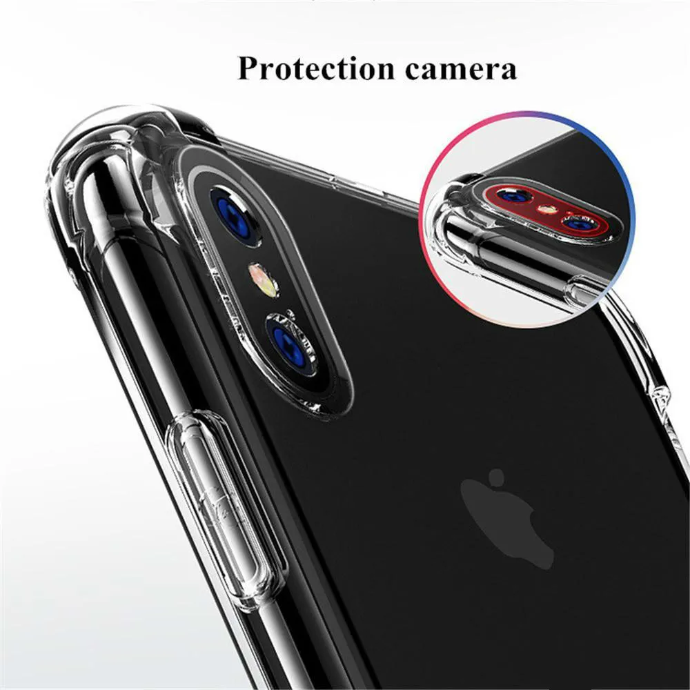 1.5MM Transparent Acrylic Back Cover For Iphone XS MAX XR 7 PLUS Samsung S8 Note 9 J7 Prime Clear gel TPU Case