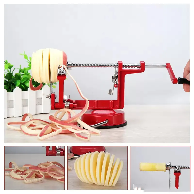 3 en 1 outil éplucheur de pomme zesteur de pomme Machine à fruits en acier inoxydable outils pelés créatif maison cuisine pomme de terre trancheuse barre de coupe