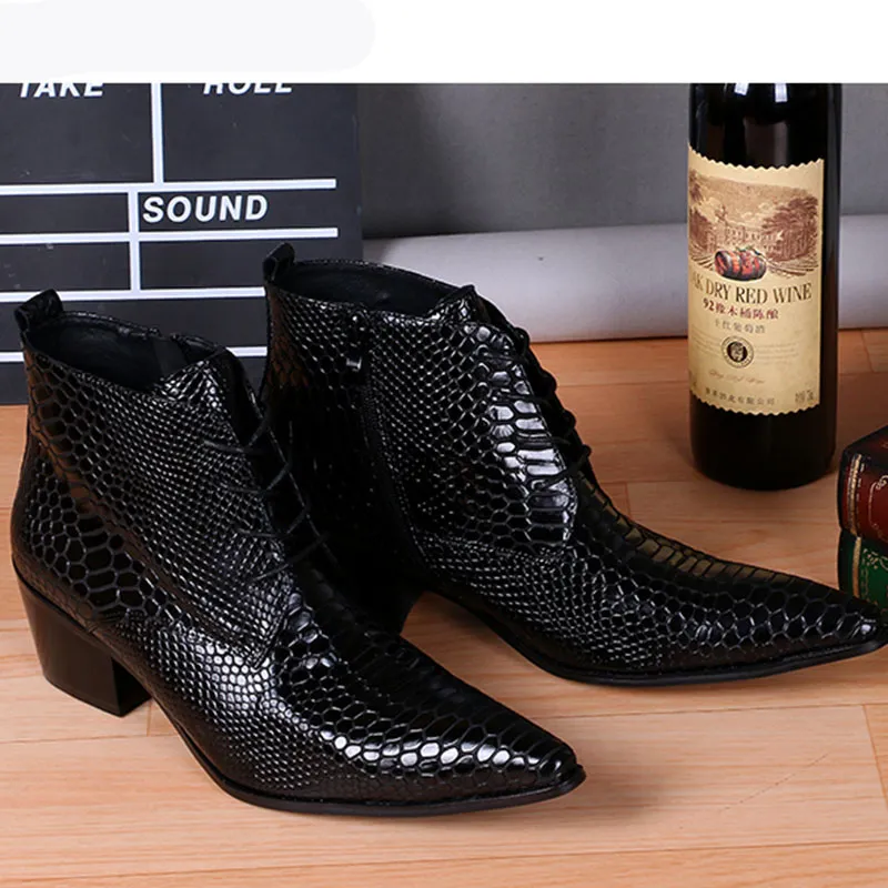 Mens snakeskin ankle boots sale