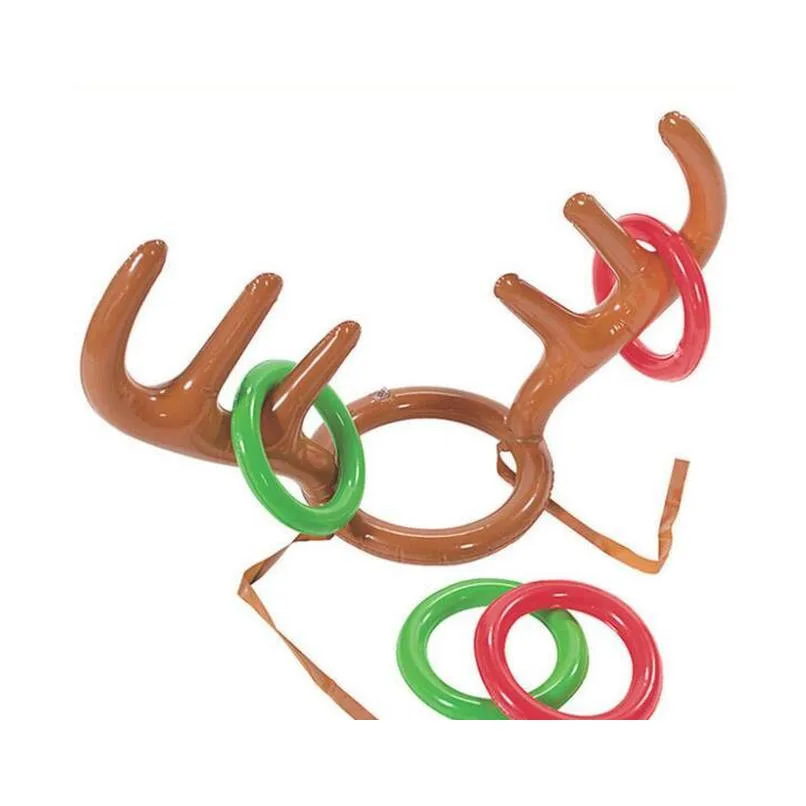 200pcs funny reindeer antler hat ring toss christmas holiday party game supplies toy children kids christmas toys