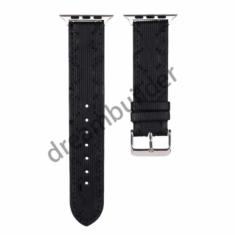 designer Watchbands for  Watch Band 42mm 38mm 40mm 44mm iwatch 2 3 4 5 bands Leather Strap Bracelet Fashion Stripes 