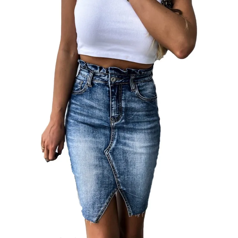 Brand-New-Woman-Trendy-Retro-Washed-Ruffled-High-Waist-Denim-Skirts-Female-Summer-Elastic-Bodycon-Hip