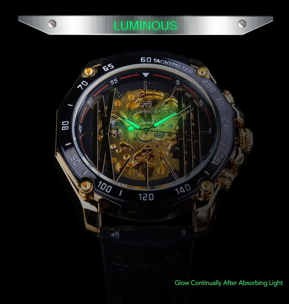 FORSINING Marke Luxus Herren Automatische Uhren Männer Kreative Skeleton Mechanische Uhren Männlich Edelstahl Armband Uhr SLZe1293332