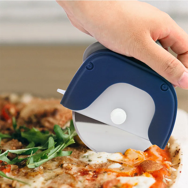 Pizza Cutter Messen met Wiel Sneler - Heavy Duty Food Grade roestvrij staal met beschermend kunststof Blade Guard Cover TX0144