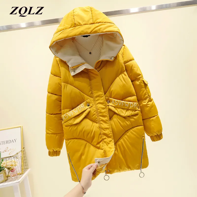 Plus Size Womens Slim Hooded Winter Jacket With Thick Down Cotton Padding  Zqlz Seamless Down Parka Mujer Invierno Outwear 201027 From Bai05, $29.82