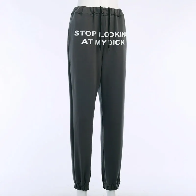 Stop looking at my d sweatpants black sales