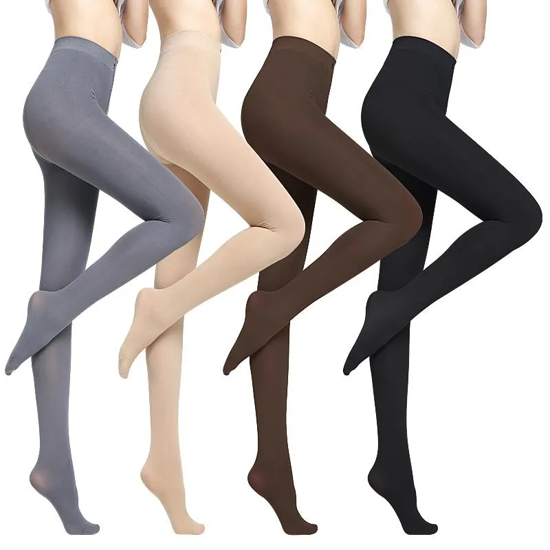 Women Tights Fashion Autumn Winter Sexy Pantyhose Solid Color Elasticity Nylon Warm Tights Embroidery Collant Femme