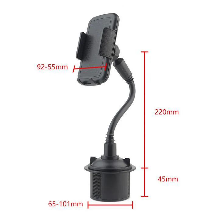 Supporto per tazza per auto Supporto per telefono Supporto per smartphone a collo di cigno Supporto per auto per iPhone 7 7P 8 8P X XS XR/Samsung Galaxy S10 S9 / Huawei Bionanosky