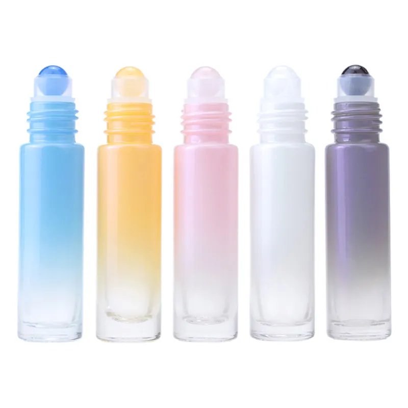 10ML Jade Roll On Bottle Travel Portable Mini Glass Essential Oil Bottles Natural Crystal Stone Cosmetic Empty Bottling