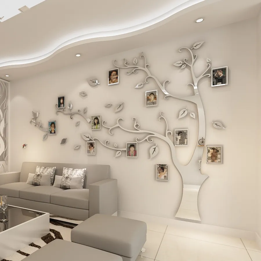 JINGIHE This is us - Adesivo da Parete con Cornice per Foto, Adesivi da Parete in Vinile Decorazione da Parete con cornice, Parete con Cornice per Famiglia con Parola Ispiratrice